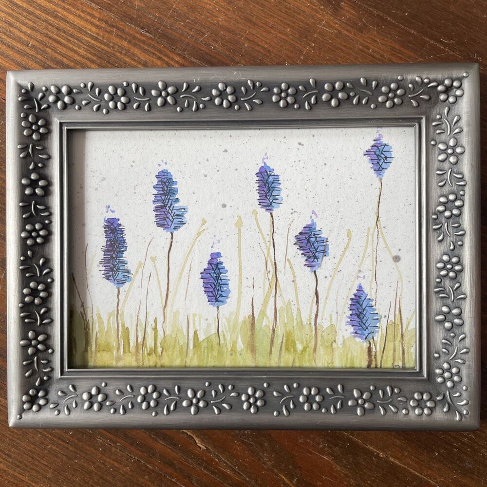 Burnes of Boston Brushed Silver Floral Rectangle Picture Frame 6.75 x 8.75